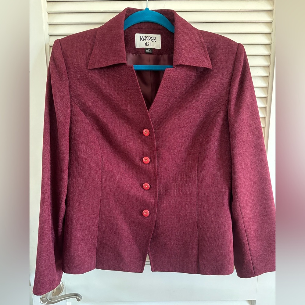 Vintage Kasper A.S.L. Maroon Blazer size 10